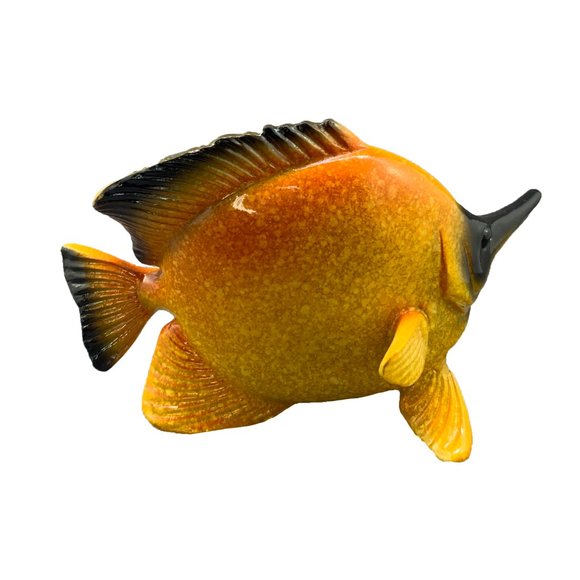 Orange long Nose Tang - High Gloss Ceramic Figurine- Home Decor - Picture 3 of 3